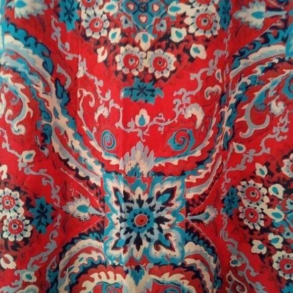 J.Crew Red/Blue/Blk/Gray Oversized Boho Cotton Tunic Size M - Picture 3 of 5